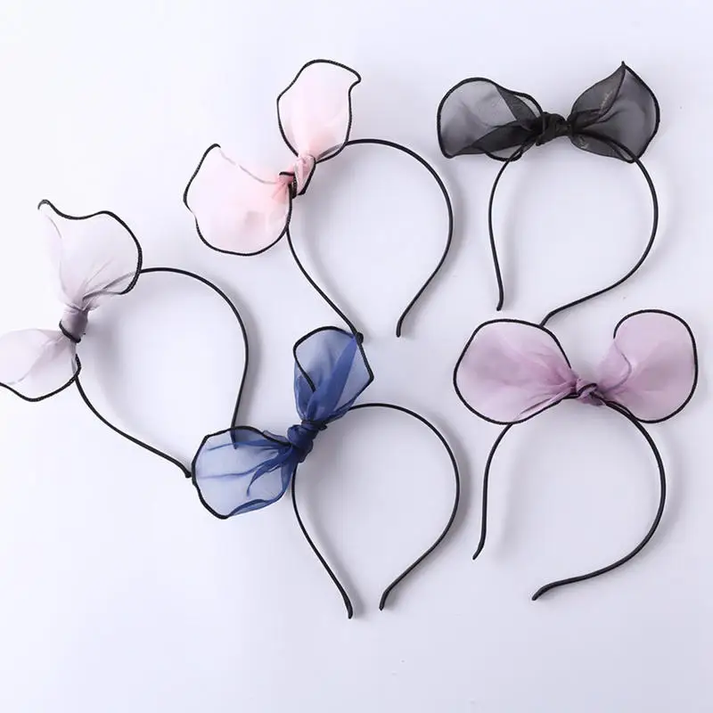 Детская повязка на голову с бантом модный Шелковый ободок принцессы для девочек
