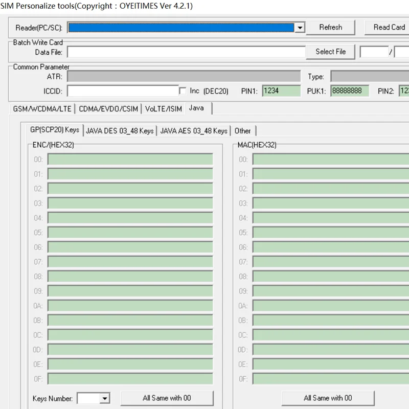 OYEITIMES Java SIM-карта Powerfull 4.2.1 программное обеспечение Blank 5G ENC DEK DES JAVA AES | Мобильные