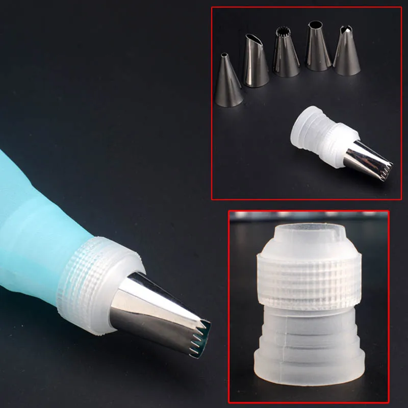 1 комплект силиконовых кондитерских сумок из нержавеющей стали набор