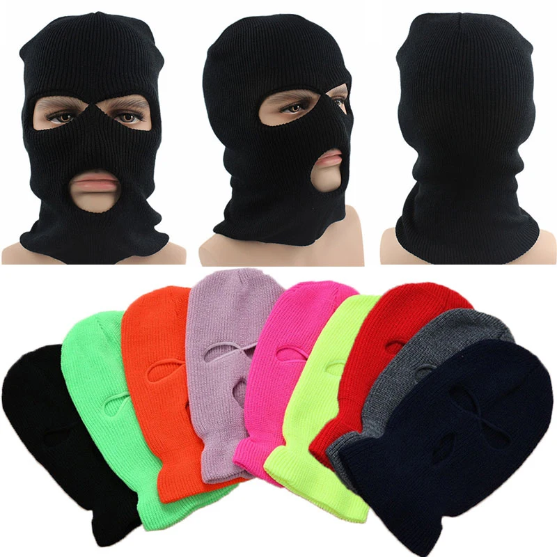 

Outdoor Warm Snowboard Hat Multicolor Three-hole Windproof Motorcycle Hat For Women Men Simple All-match Hedging Caps