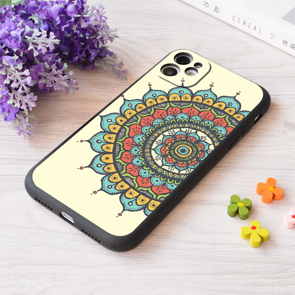 

For iPhone Flower Print Soft Matt Apple Case