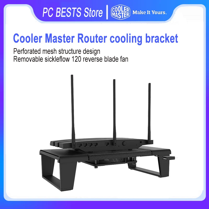 Master R17 Router Cooling Bracket Set-top Box Base With 120mm Usb Removable Quiet Fan Can Bear 5kg