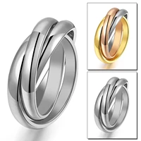 new triple interlocked engagement rings for women stainless steel three in one promise gift for her valentines day