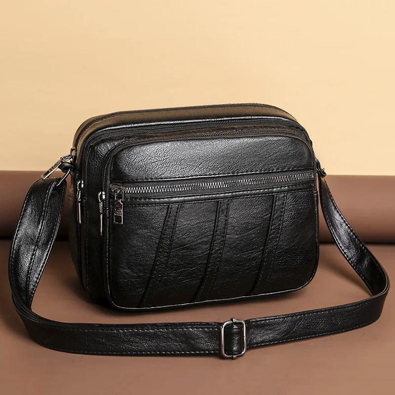 

2021 Women Bag Messenger Bag PU Soft Leather High Quality Small Square Bag Large Capacity Simple Fashion Casual Shoulder Bag