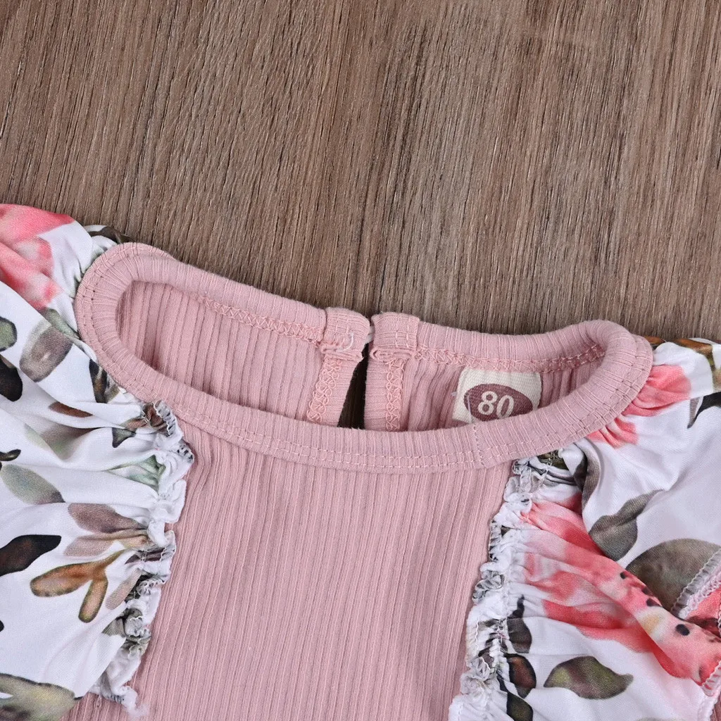 Одежда для малышей Детская одежда девочек младенцев с сердцем + цветочные Юбка в