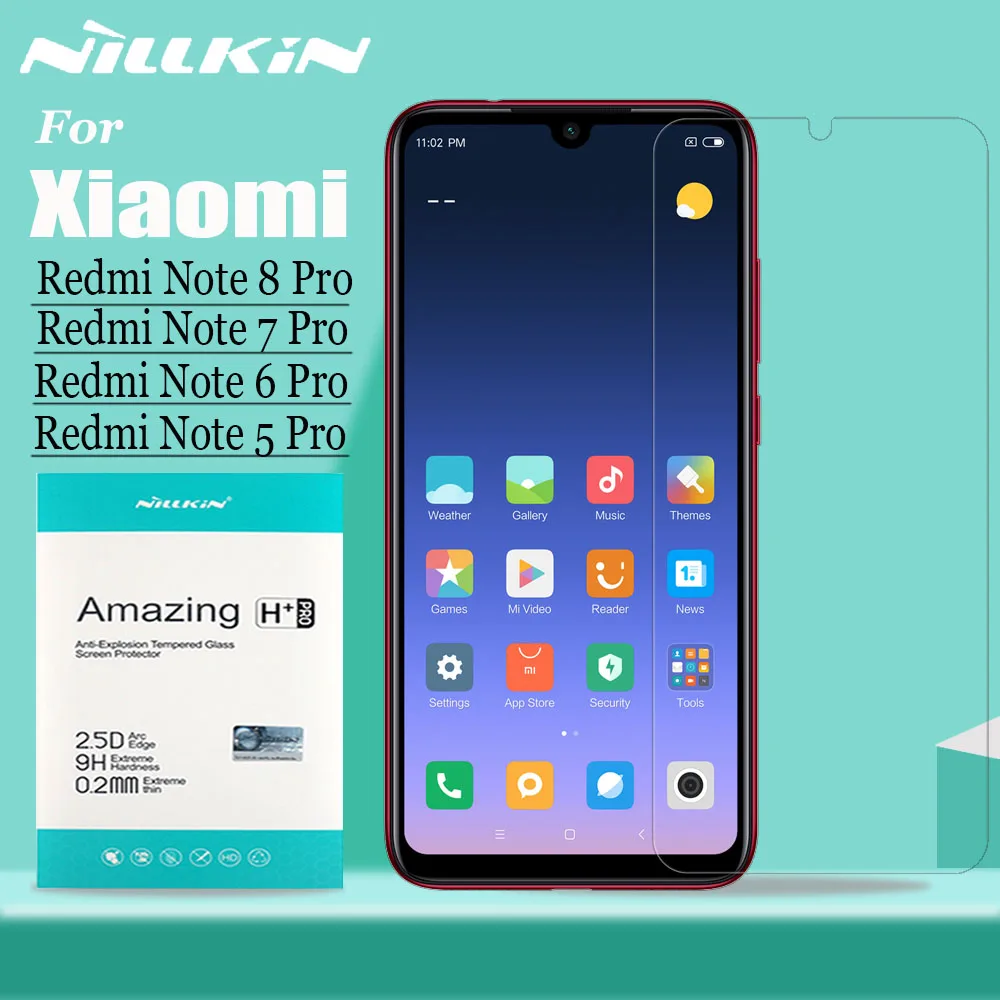 Nillkin для Xiaomi Redmi Note 8/7/6/5 Pro закаленное стекло Экран защитная пленка 9H Стекло на Note8