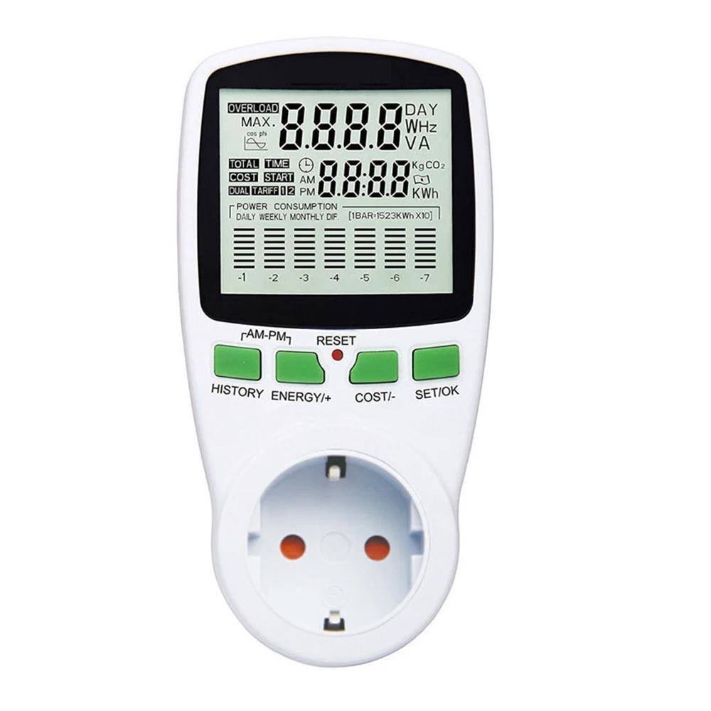 EU/US Socket Analyzer Wattmeter AC Power Meters Voltmeter Ammeter 230V 50Hz Digital Watt Meter Energy Cost Monitor | Электроника