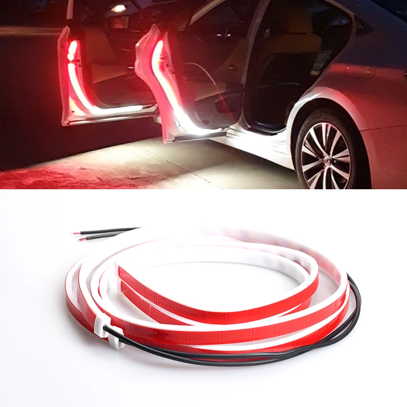 

Led Car Door Strip 120Cm Strobe Warning Streamer Welcome Lamp Waterproof Auto Decorative Ambient Atmosphere Lights 12V New