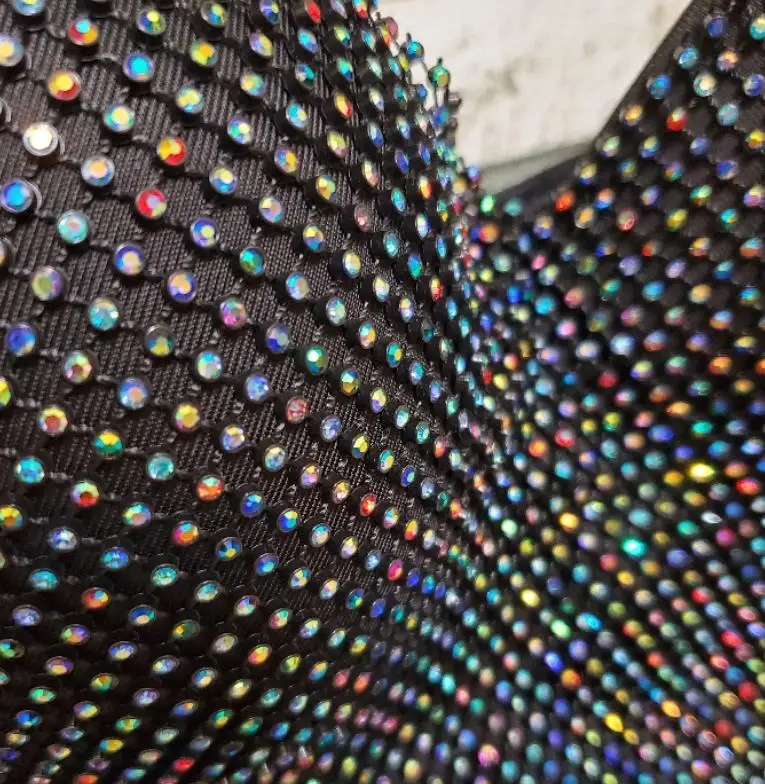 

2020 sexy Women Bright Diamond Chest Short Bustier Crop Tops new beading Fishnet Hot Diamond Sexy Sleeveless Vest Slim