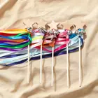 Деревянная волшебная палочка в виде звезды, разноцветная лента, Сказочная сенсорная игрушка, Детская молярная палочка Монтессори, игрушка-пазл для малышей