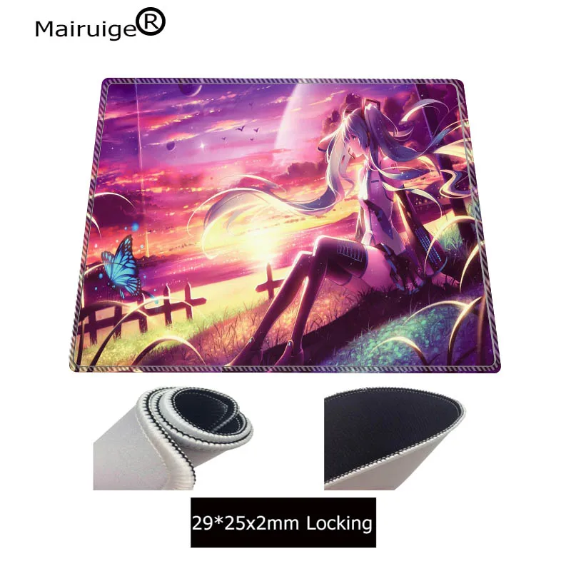 Mairuige Хацунэ Мику бабочки большой игровой Мышь Pad Lockedge Мышь коврик для клавиатуры коврик стол коврик для ноутбук для геймеров