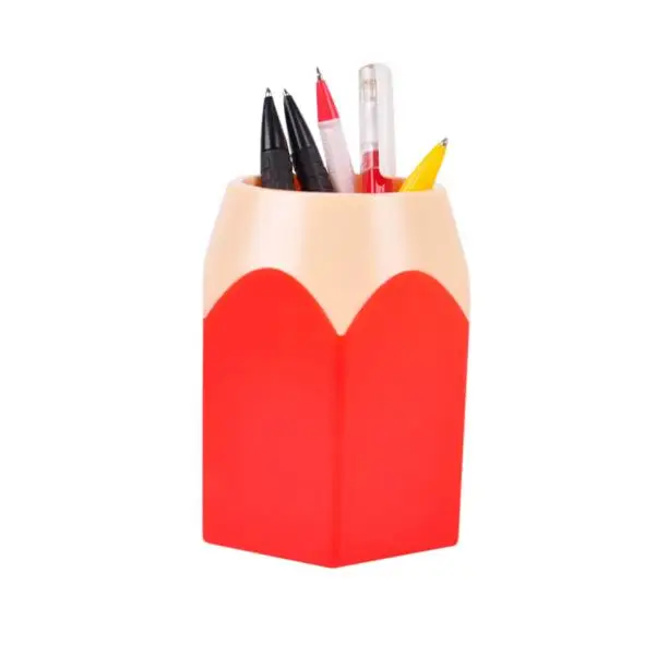 

IN Stock ! Pencil Style Pen holder desk organizer student stationery PE Pencil container brush pot office accessories