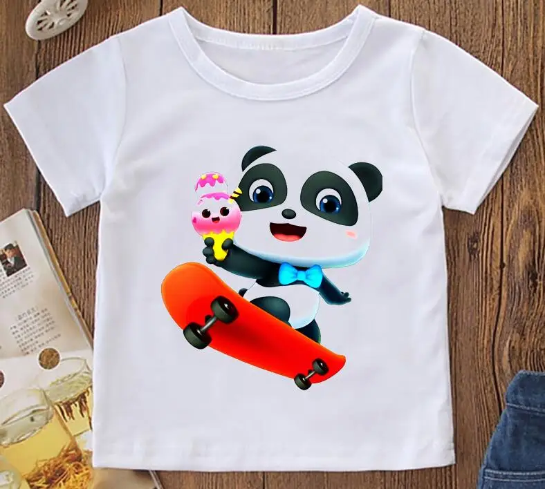 

Футболка детская летняя с коротким рукавом и графическим принтом панды
