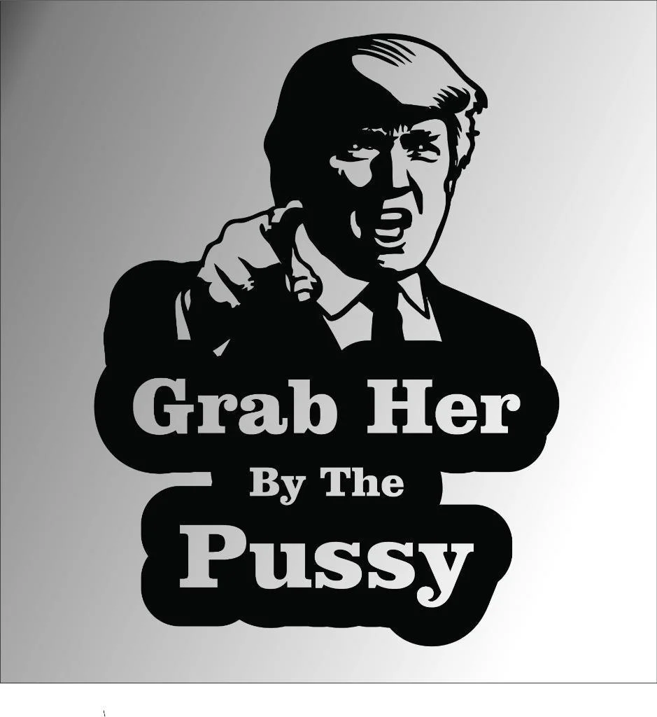 

Grab Her By The Vinyl Decal Sticker Trump Funny Anti Hillary Political Dirty