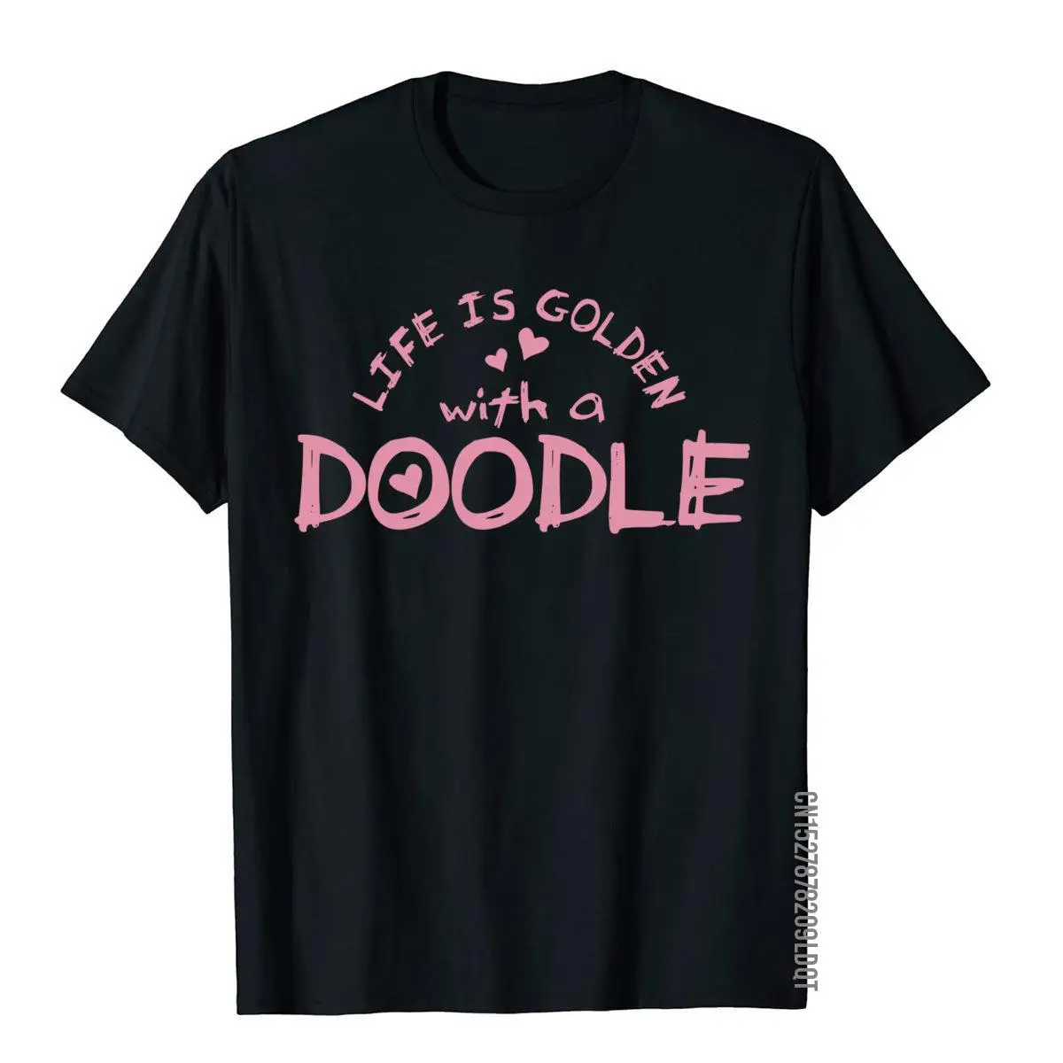 

Goldendoodle Dog Life Is Golden With A Doodle Dog Gift T-Shirt Tops & Tees Hip Hop Casual Cotton Mens T Shirt