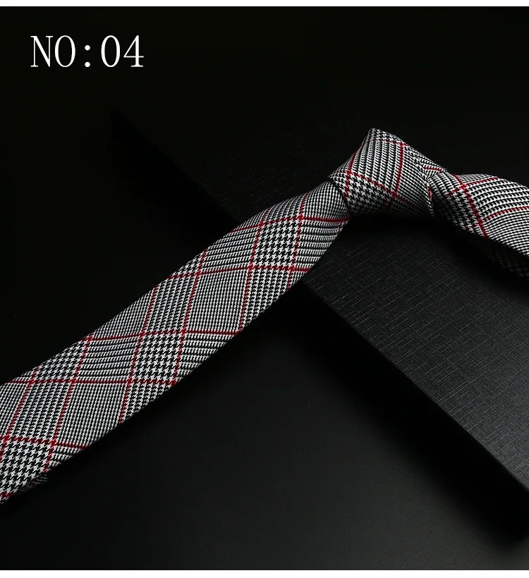 

Men's tie retro British Nordic Japanese college students' shirt narrow lattice grey gentleman trendy man