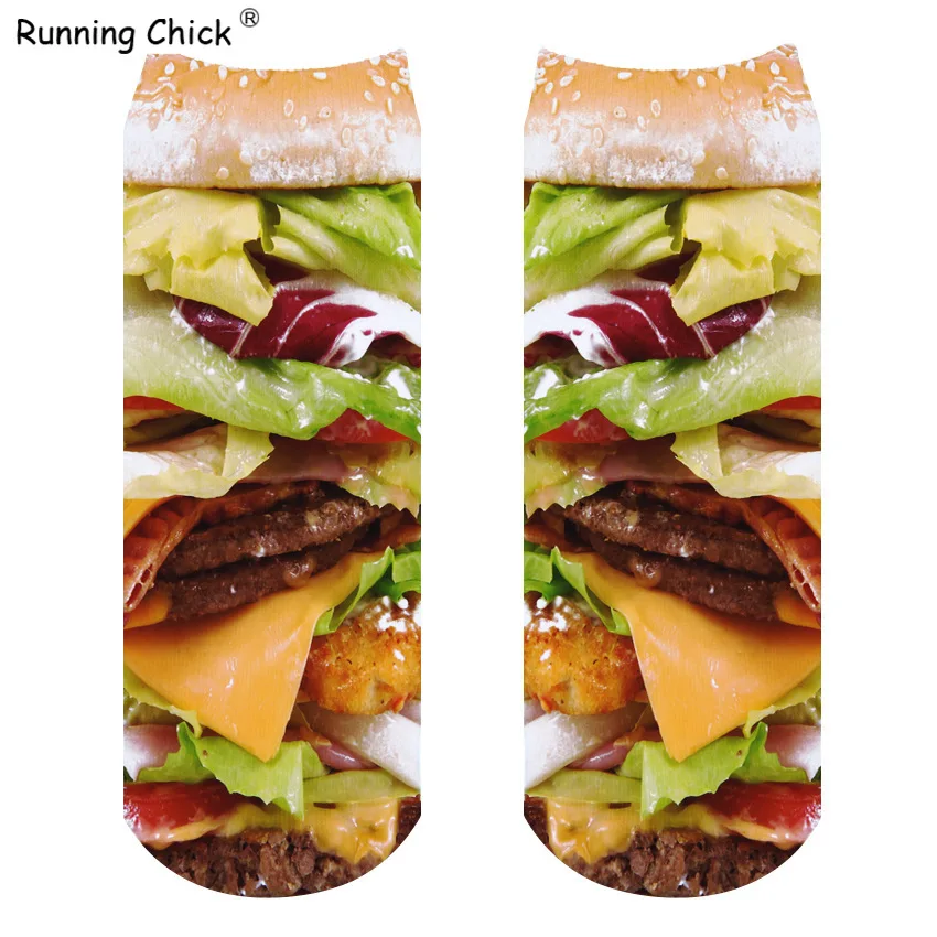 Носки с 3D принтом в виде бургеров для бега|socks print|socks socksocks 3d |