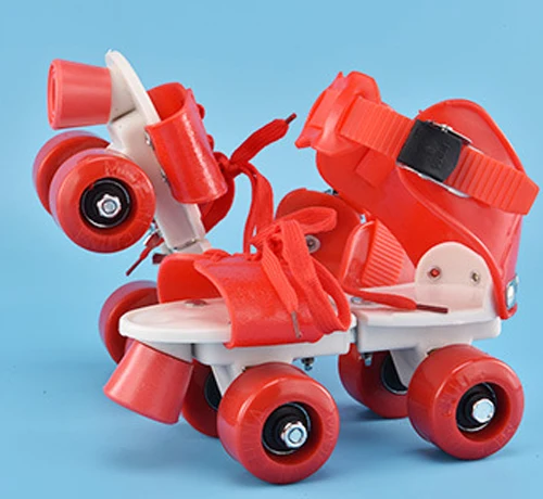 2021 latest hot saleMicrofiber Roller Skates Double Row 4 Wheels Skating Shoes Skates Kids Roller Sneakers