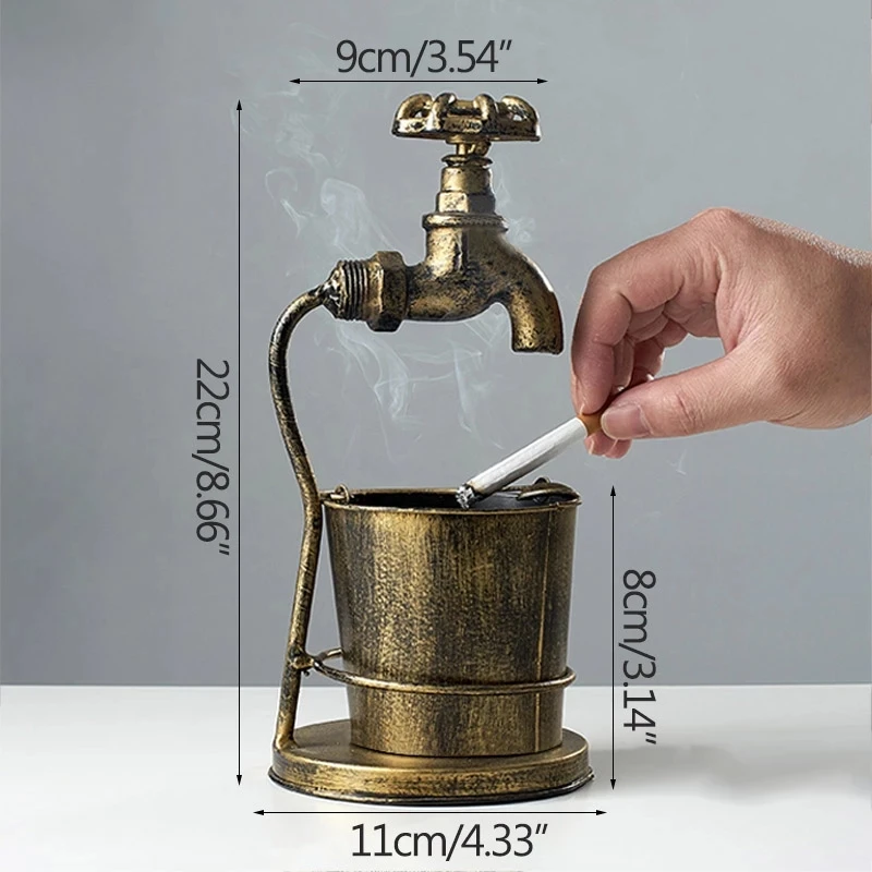 

Retro Wrought Iron Ashtray Decoration Ornament Creative Retro Ashtray Figurines Desktop Crafts Bar Coffee Photography Props Gift