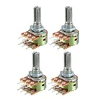 Переменные резисторы uxcell WH148, 1 кОм, двойной поворот, угольный пленочный конический потенциометр, 6 контактов, 4 шт.