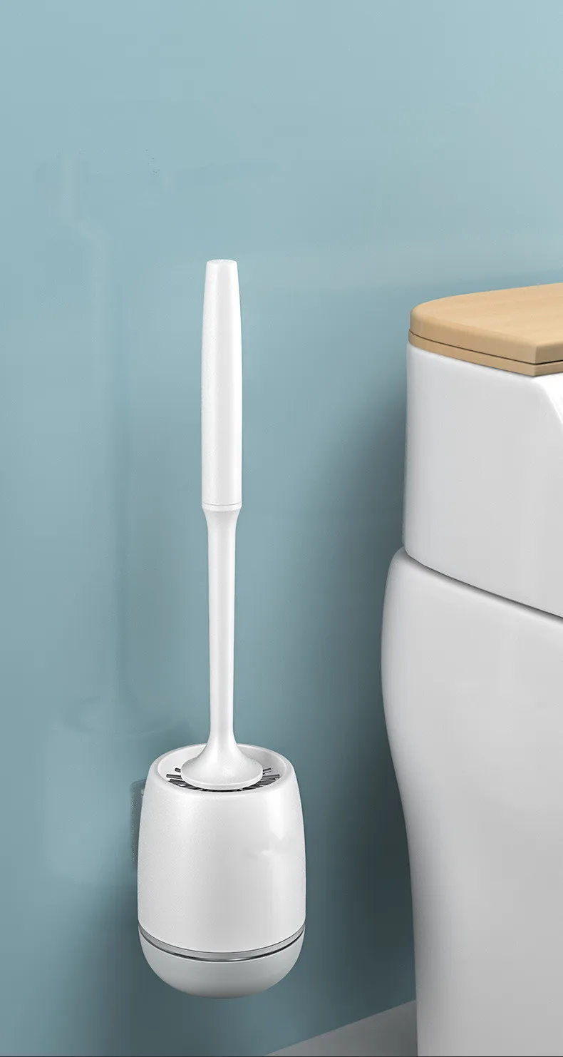 

1 шт., щетка для унитаза с держателем, силиконовая длинная ручка, бытовая щетка для чистки ванной комнаты, настенные щетки для унитаза QA 145
