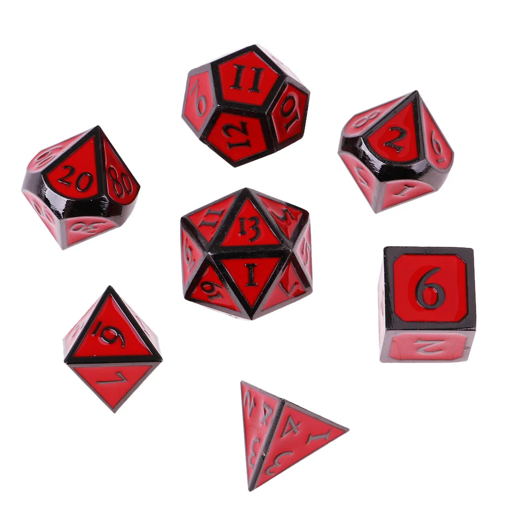 Новый D & кости Настольная игра Набор из 7 кубика D4 D6 D8 D10 D12 D20 красный|Настольные