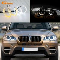 for bmw e53 e70 x5 x5m headlight excellent ultra bright aw switchback day light turn signal dtm style led angel eyes halo rings