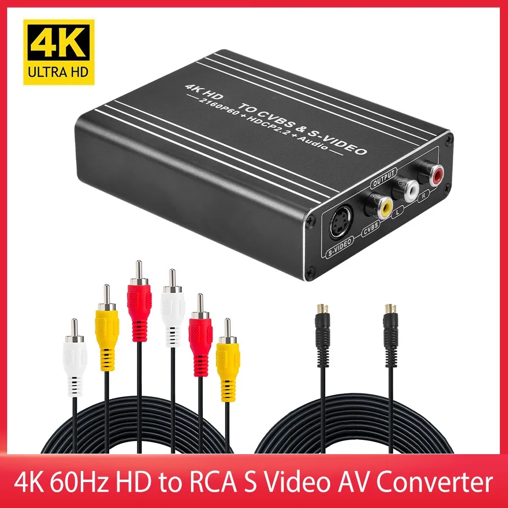 

4K 60 Гц видео конвертер AV CVBS Композитный S-видео адаптер HDMI-совместимый к RCA S видео AV конвертер для PS3 TV DVD VCR камеры