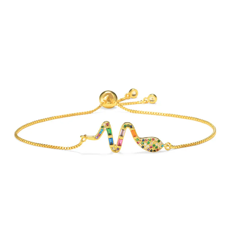 2020 Новый Модный Красочный T-образный кубический камень змея браслет для женщин и