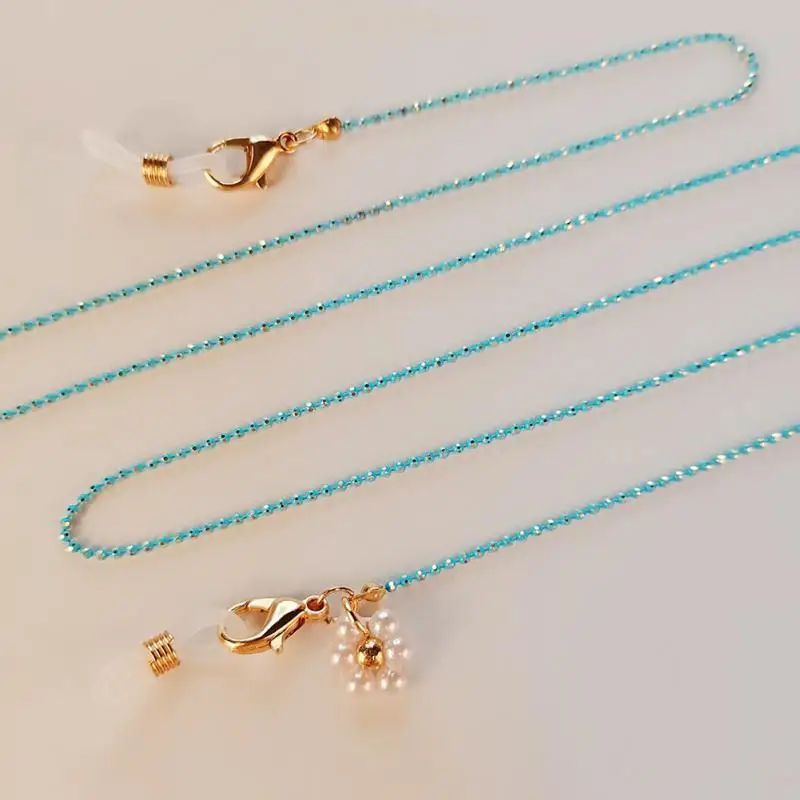 Цепочка для маски многогранная цветная цепочка из бисера Жемчуг Маргаритка