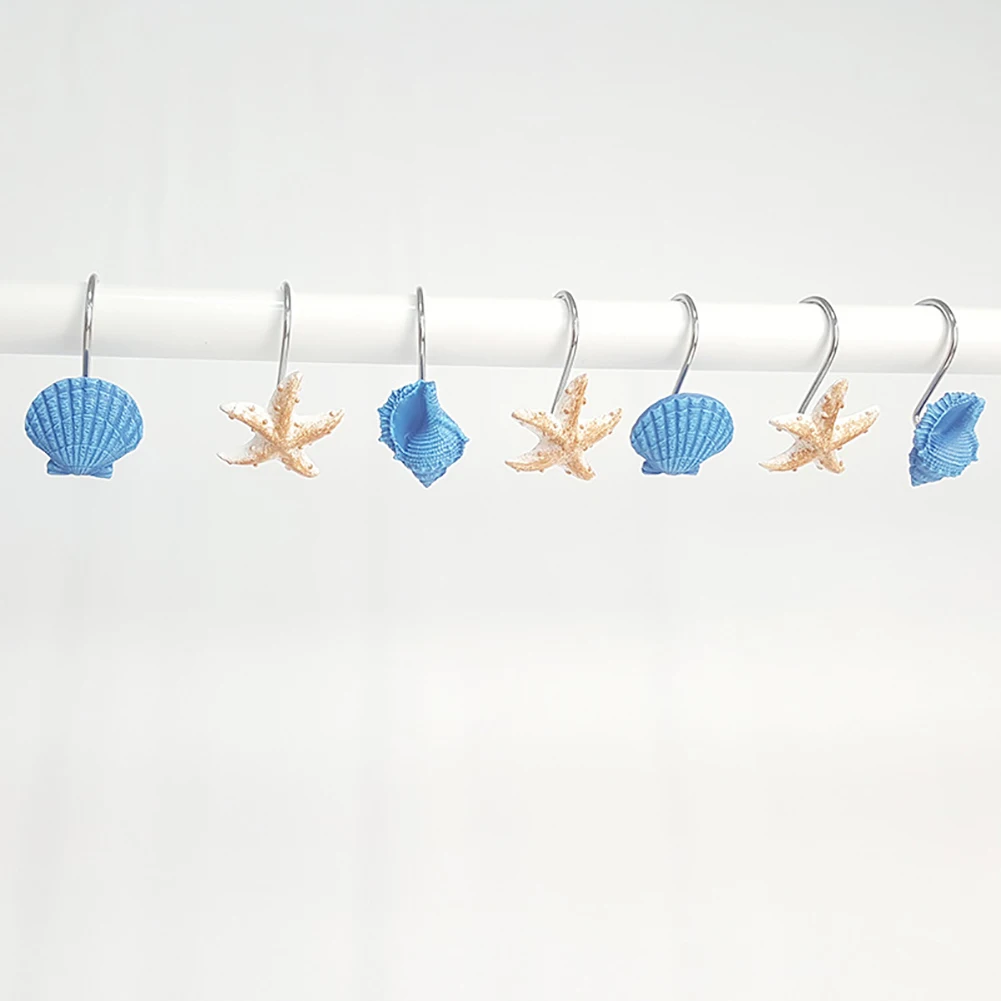 12 шт. занавеска для душа из смолы с раковиной водонепроницаемая ткань защитой от