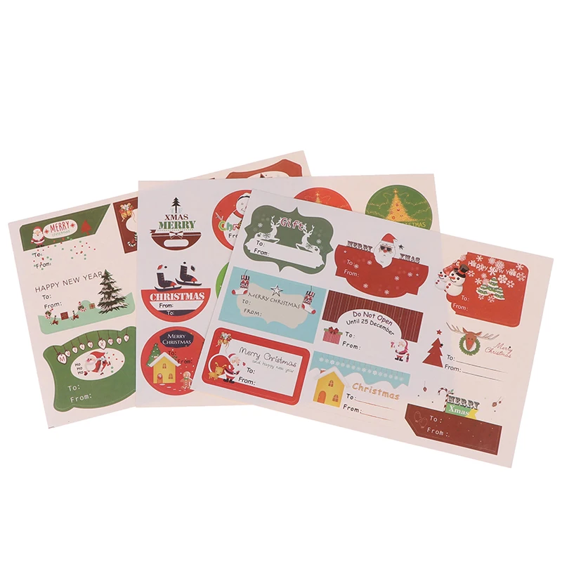 120 шт./лот новогодняя елка снеговик круглые самоклеящиеся уплотнительные