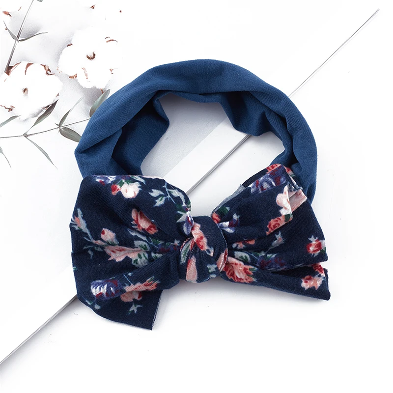Diadema de flores el&aacute;stico estampado para ni&ntilde;os y reci&eacute;n nacidos, bandanas con lazo para beb&eacute;, sombreros ni&ntilde;as, regalos bonitos, accesorios para fotos-4