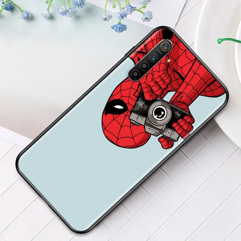 Марвел Мстители паук Man Super Hero для OPPO K9 F19 F5 Reno 6 6Z 5 5Z 5K 2F 2Z 2 Z A Pro Plus 5G черный мягкий