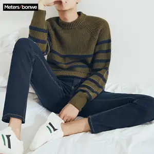 Мужские прямые джинсы Metersbonwe, повседневные джинсы с дырками, Осенние Молодежные джинсы с дырками, мужские брюки