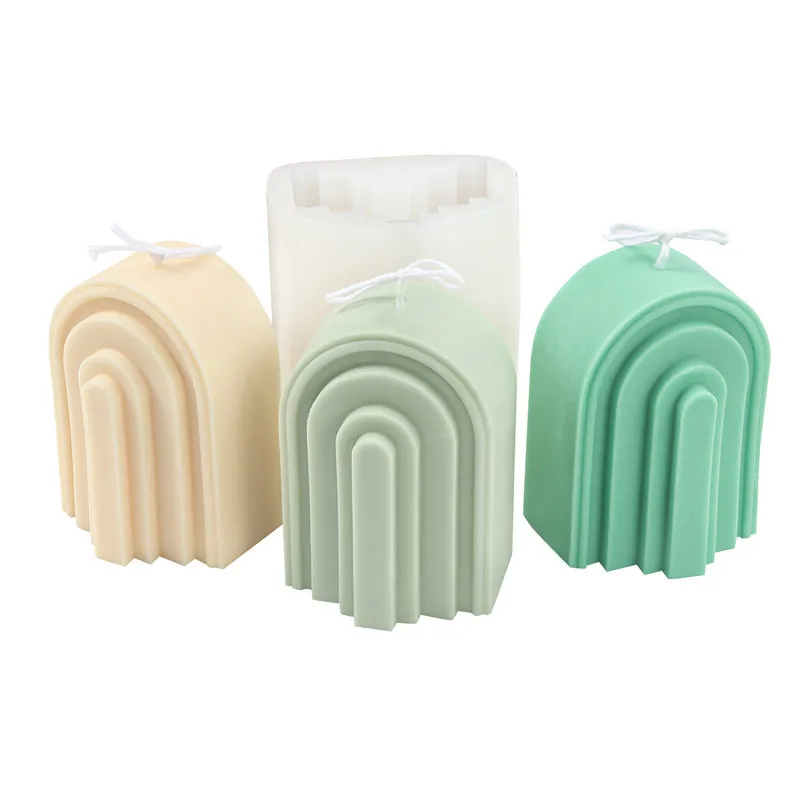 

Large U-shaped Step Arch Candle Mold DIY Crystal Epoxy Candle Plaster Aroma Diffuser Molds for candle making Party Wedding Gift