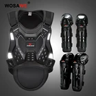 Комплект защитной экипировки WOSAWE для мотокросса для взрослых, защита для груди и мотоцикла, налокотники, наколенники, гоночные велосипеды