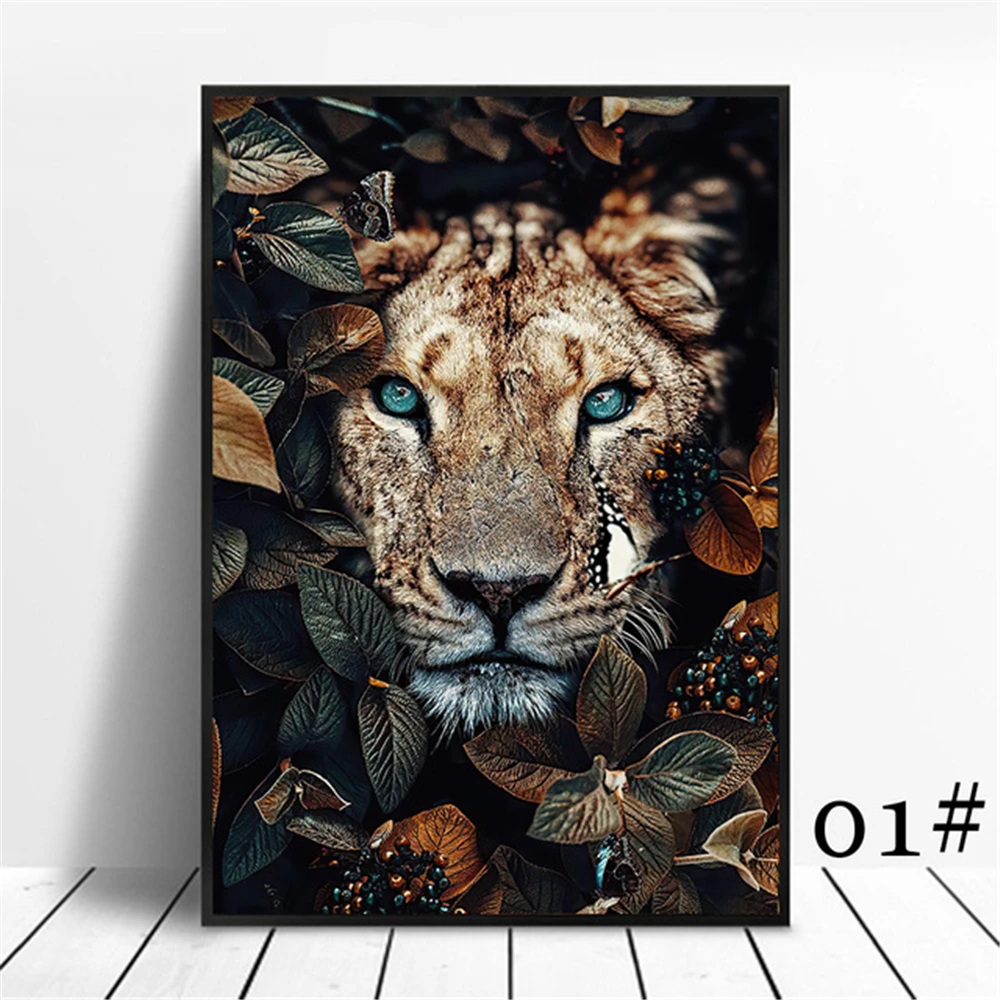 

Набор для алмазной вышивки животных, цветов, Льва, тигра, слона, лося, орангутана