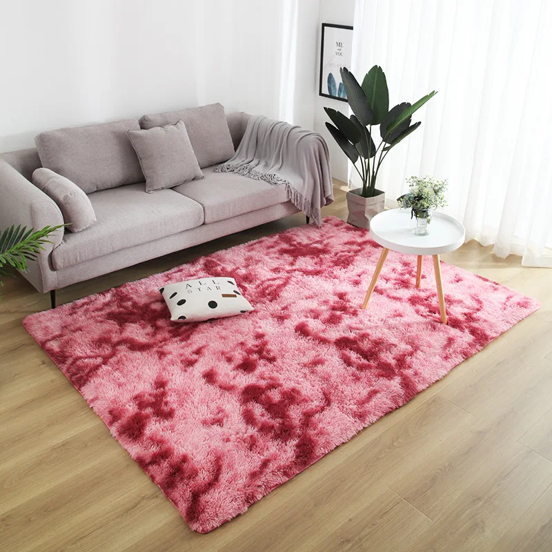 

Nordic living room carpet coffee table mat modern minimalist plush thickening bedroom blanket thickening encryption tie dyed rug