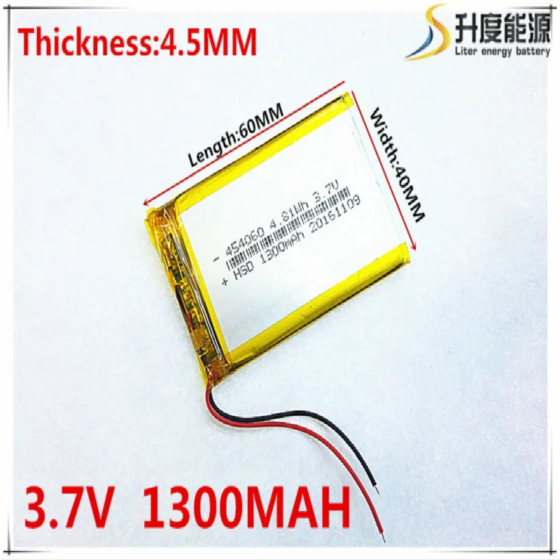 

3,7 в 1300 мАч 454060 литий-полимерный аккумулятор для Mp3 MP4 MP5 GPS mobile bluetooth