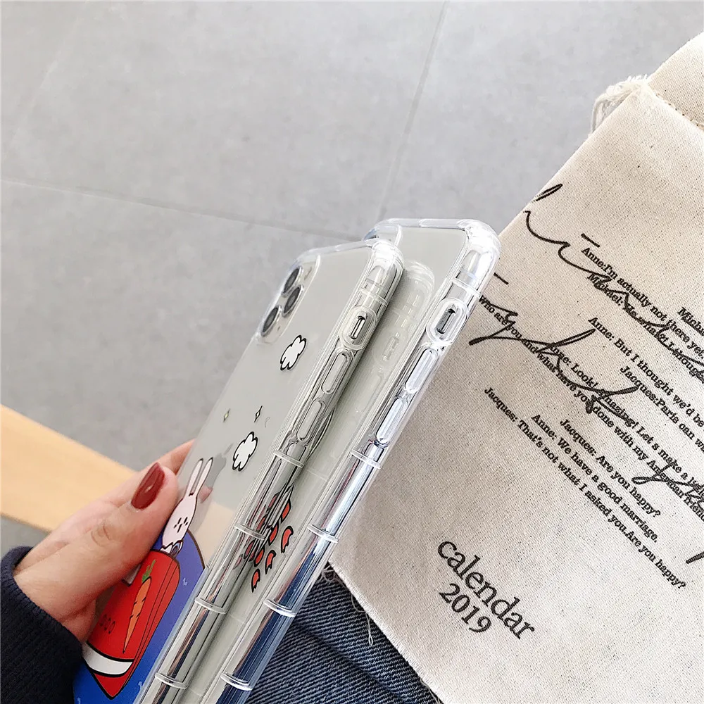 Funny Couple Spaceship Rocket Bunny Superman Phone Case For iPhone 11 Pro Xs MAX XR X 7 8 Plus SE 2 Clear Soft TPU Back Cover |