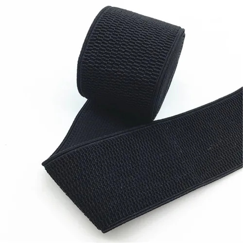 Black 50 мм утолщенные резинки красочный резиновый эластичный пояс DIY ручной работы швейная одежда куртка брюки пояс аксессуары 1 метр - Цвет: Black