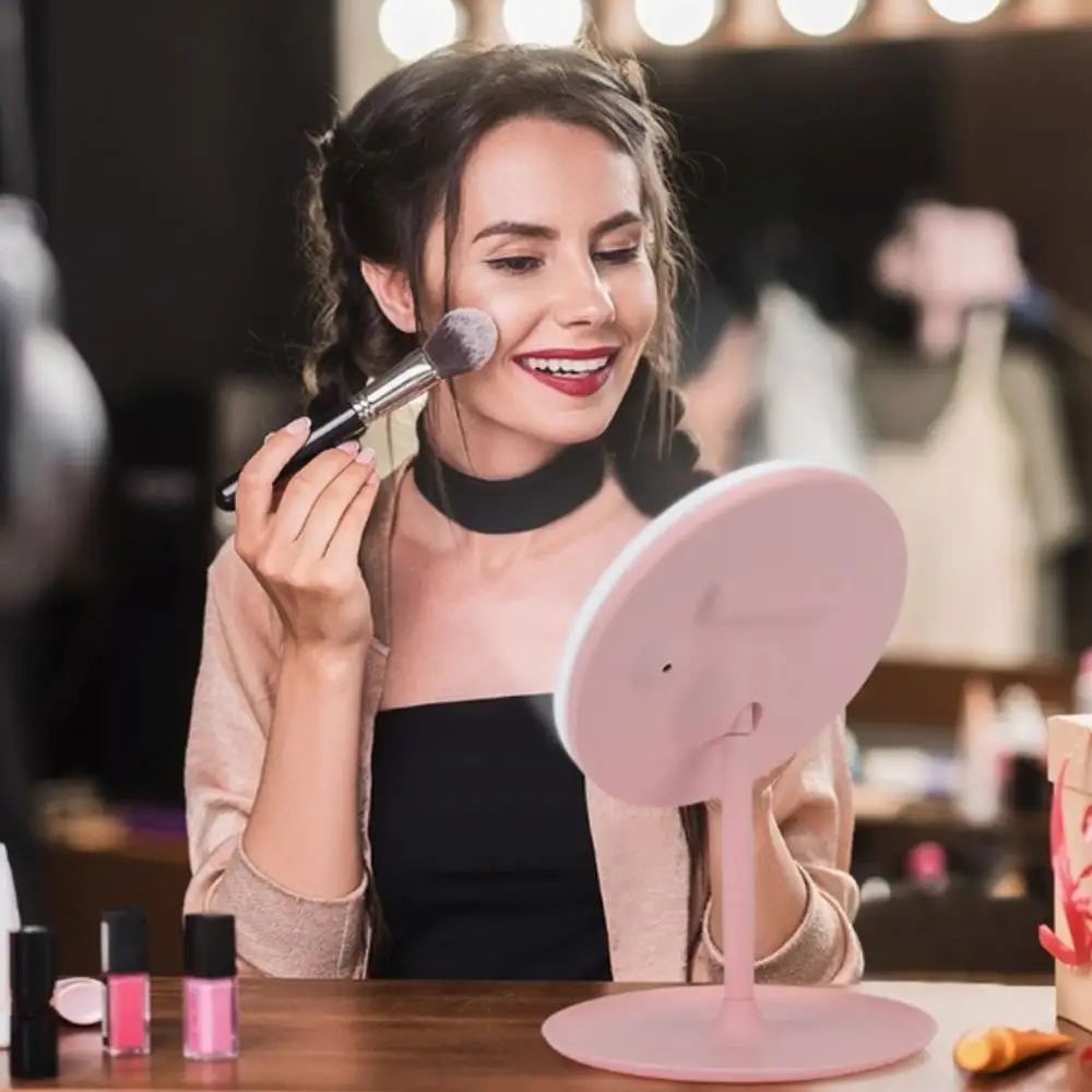 Зеркало для макияжа с лампой вращение на 90 ° 3 режима светодиодная подсветильник