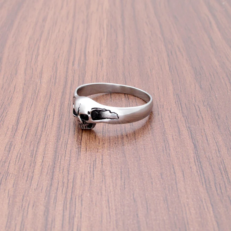 Женское кольцо из нержавеющей стали 316L с черепом смерти | Украшения и аксессуары