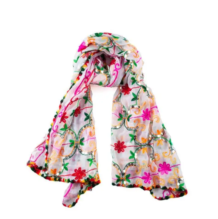 3 цвета индийский сари этнический стиль Женский шарф на весенне летний сезон