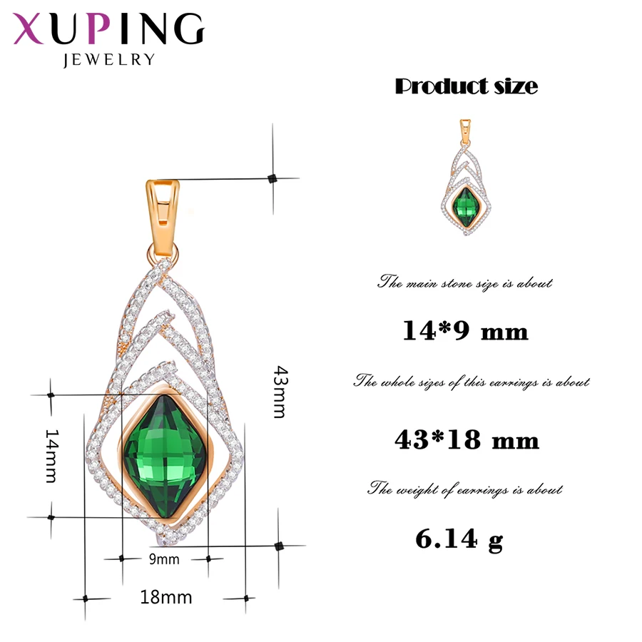 Xuping Schmuck Mode Charms Stile Kupfer Legierung Kristalle Anhänger Halskette für Frauen Party Geschenke 40475 – Detail 4