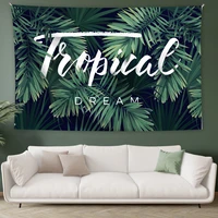 tropical green plant leaf tapestry landscape sen department wall hanging tapestry 3d print mural bedroom dormitory home decor