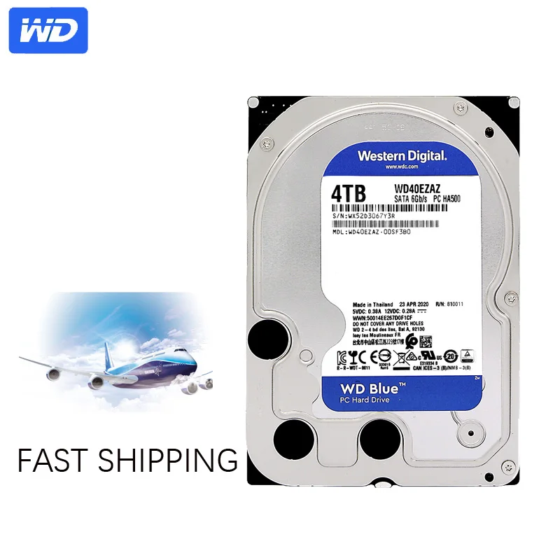 WD Blue 4 ТБ жесткий диск на жестком диске HD SATA III 256MB Кэш 5400 оборотов в минуту 3 5