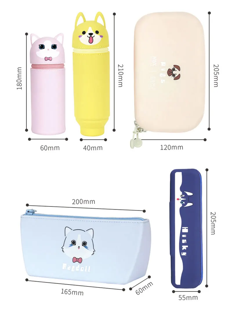 Пенал NewmeBox милый Футляр для ручек сумка макияжа Мягкая силиконовая косметичка на