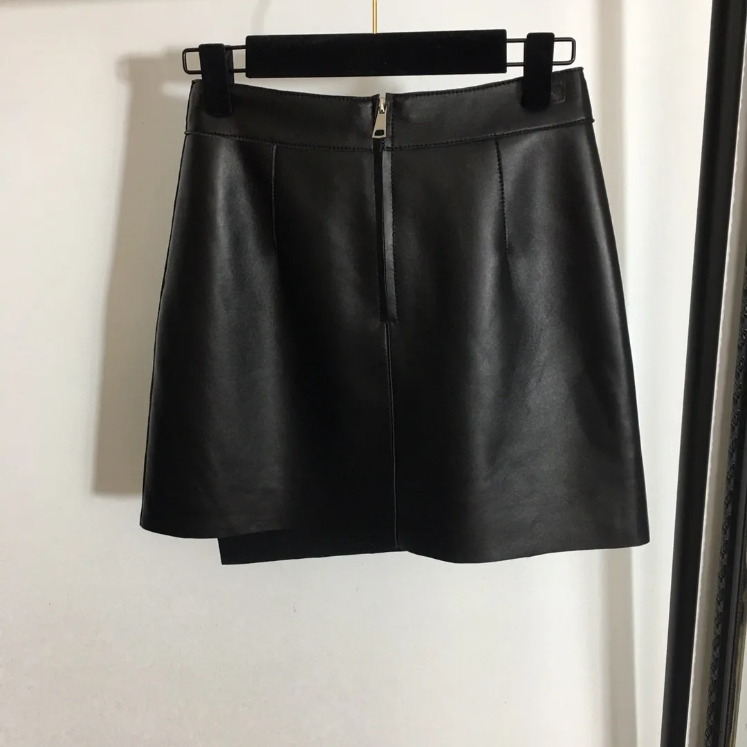 

High Quality Luxury Spring and Autumn Women New Metal Chain Decoration Waist Is Thinner A-line High Street Skirt